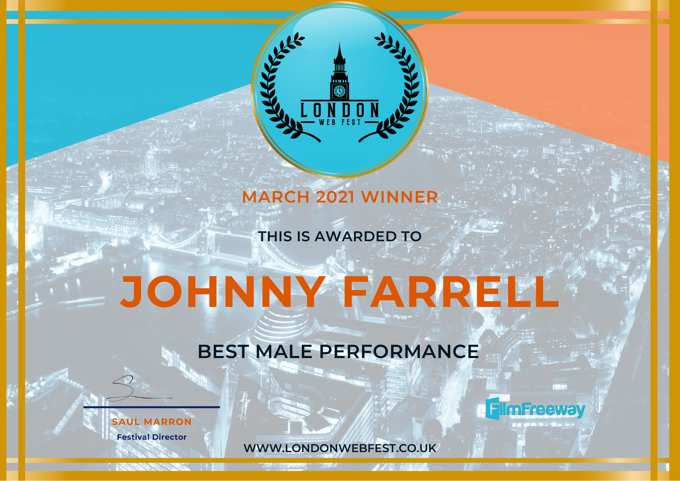 Best Male Performance: London Web Festival 