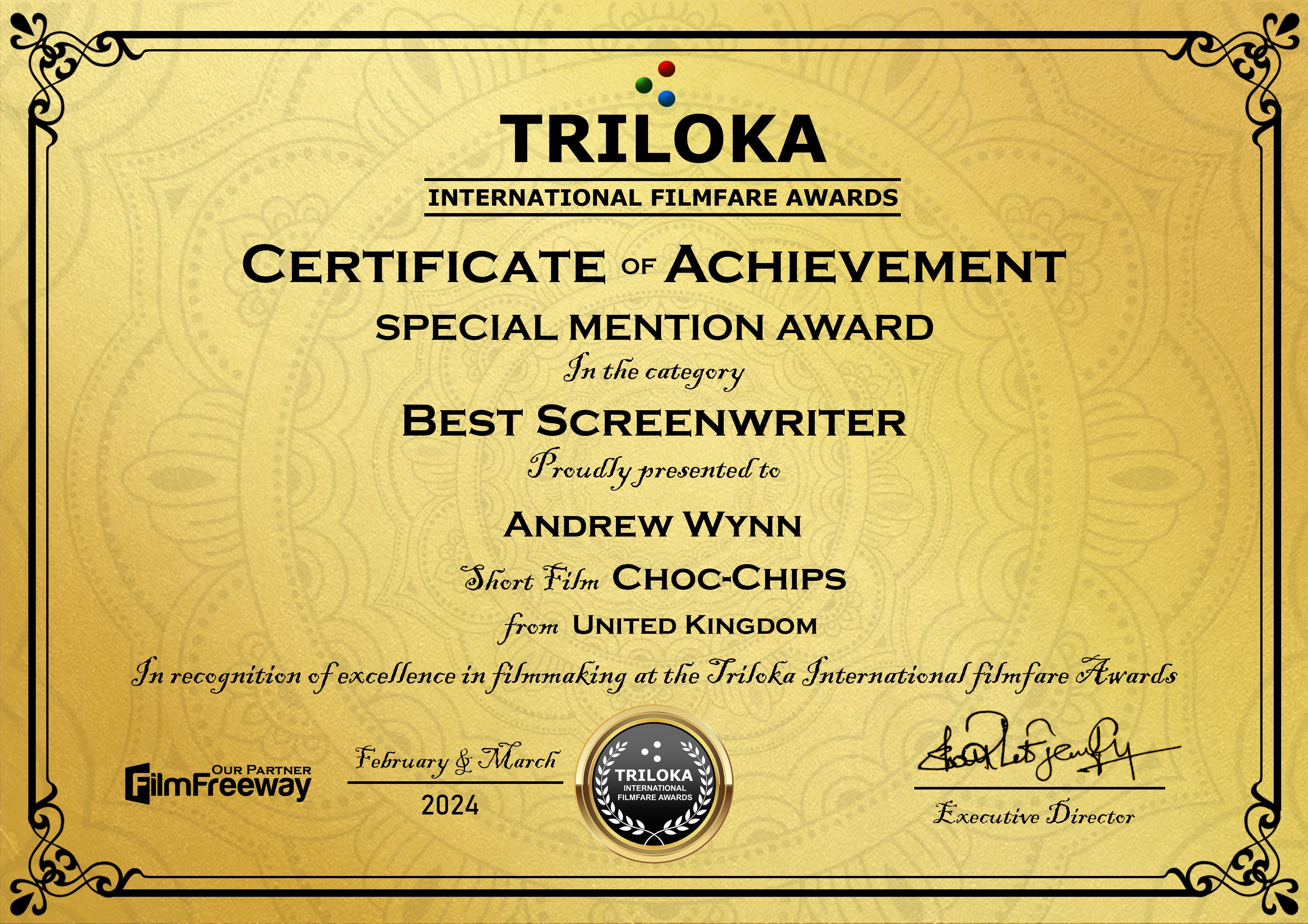 Best Screenwriter - Choc-Chips