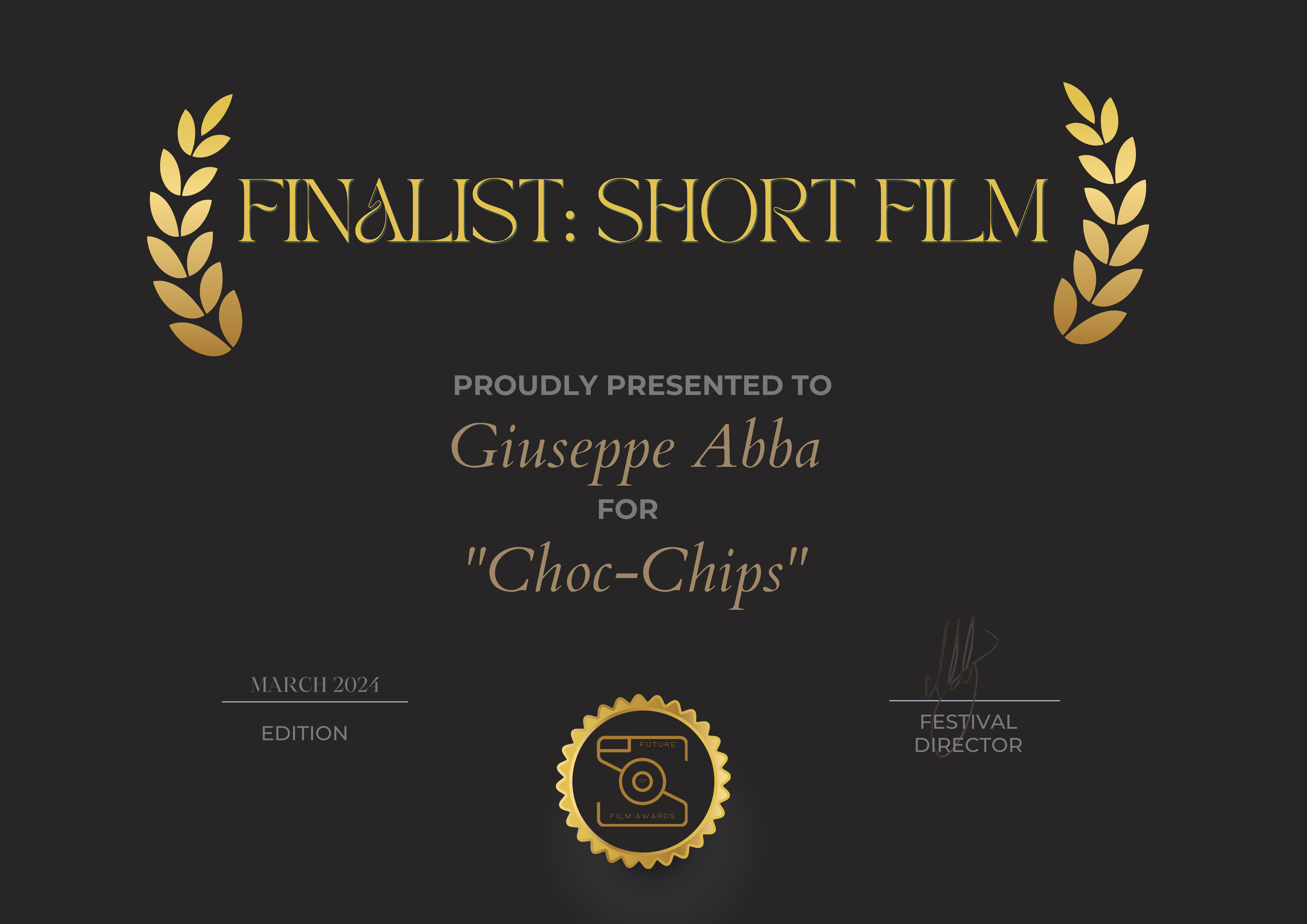 Finalist Best Short Film - Choc-Chips